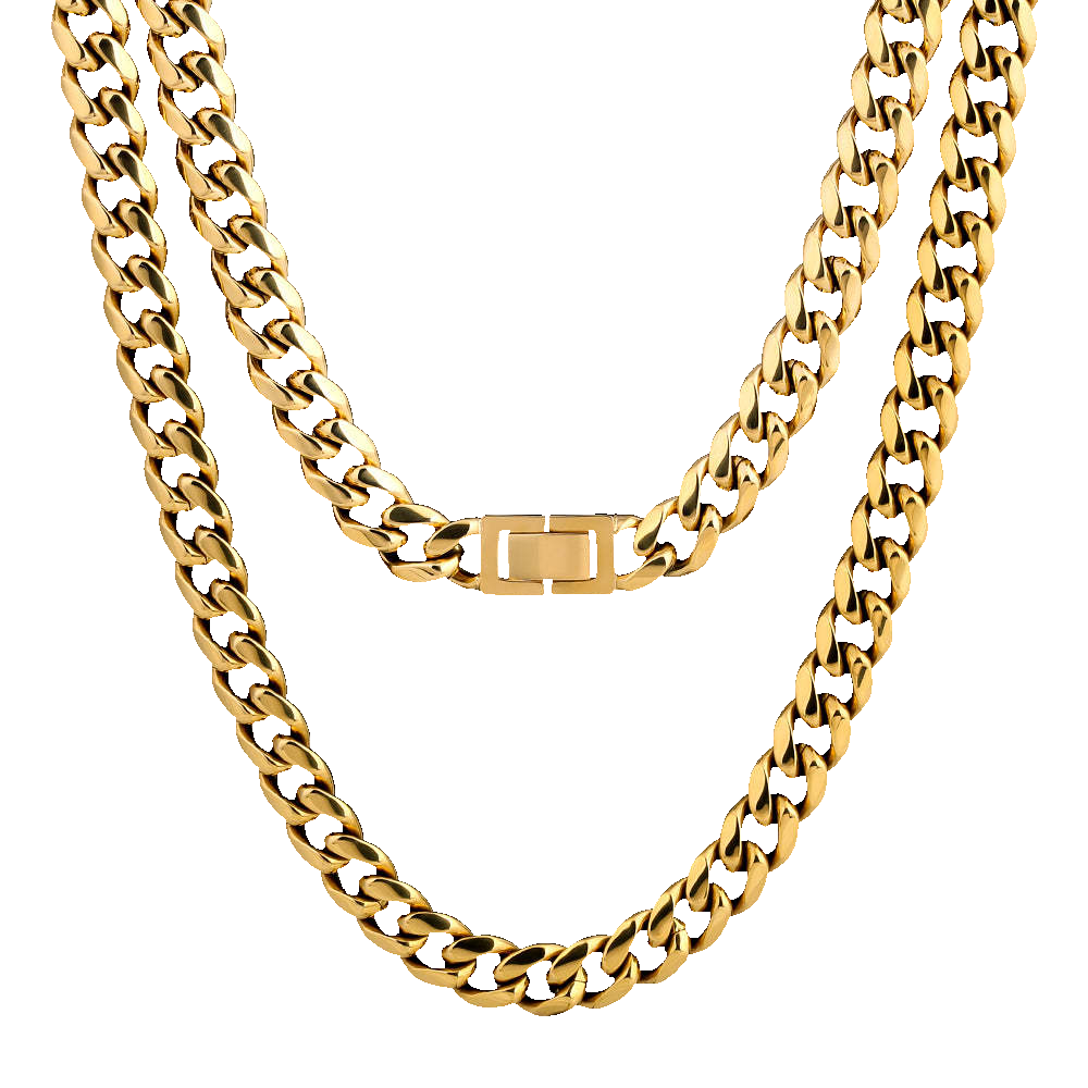 MAJESKY 8mm Cuban Link Chain - 20" - PVD Gold