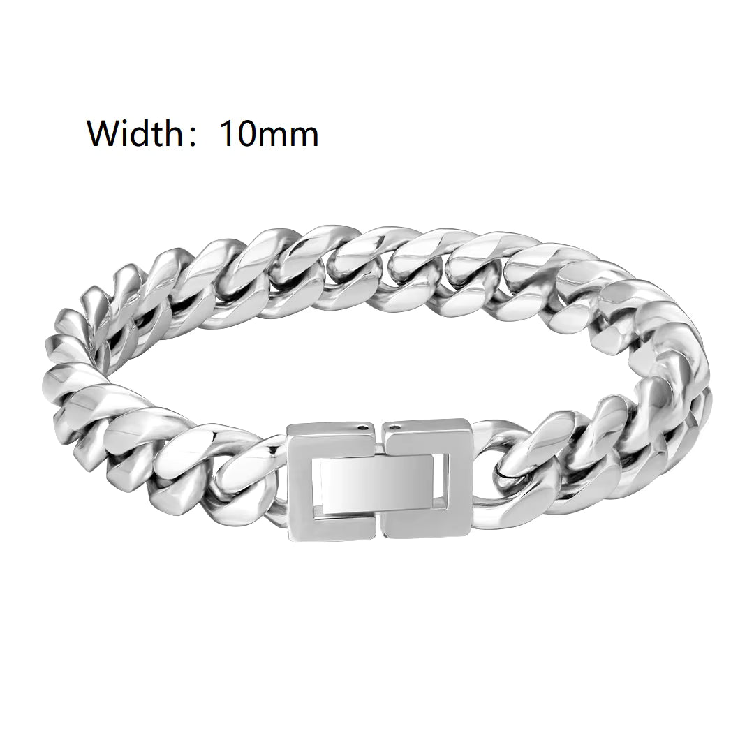 MAJESKY 10mm Cuban Link Bracelet - 8" - Silver